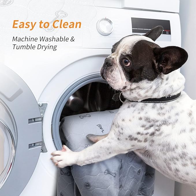 Washable Pee Pads for Dogs, 2Pack Puppy Pads Washable,Absorbent Reusable Whelping Pads, Non-Slip Dog Mats with Bone Print for Floor Protector, Couch Cover, Crate, Potty Training 36x36