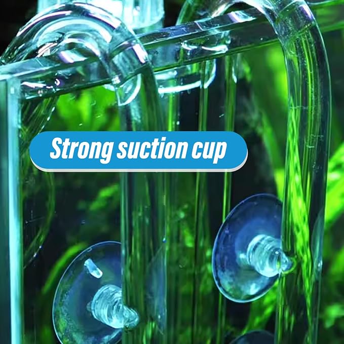 13mm Aquarium Glass Lily Pipe Kit - Inflow & Outflow Set with Cleaning Brush & Suction Cups for 1/2" & 3/4" ID (12/16mm) Tubing (13mm)