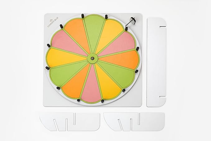 12.80 Inch 12 Section MDF Spinning Prize Wheel, Heavy Duty Base Tabletop Spinner, Spin The Wheel for Carnival, Trade Show for Kids and Student for Entertaintment (with Marker and USA Map Picture)