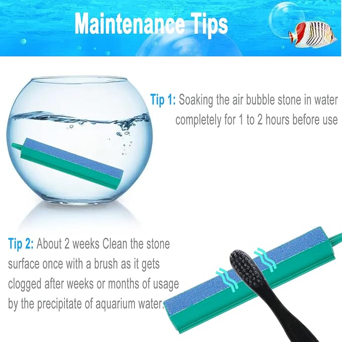 Aquarium Air Stone 10 Inch Long Air Stone Bar Kit with Square Oxygen Diffuser Bubble Release Mineral Airstones for Fish Tank Pumps DWC Bucket Reservoir Pond