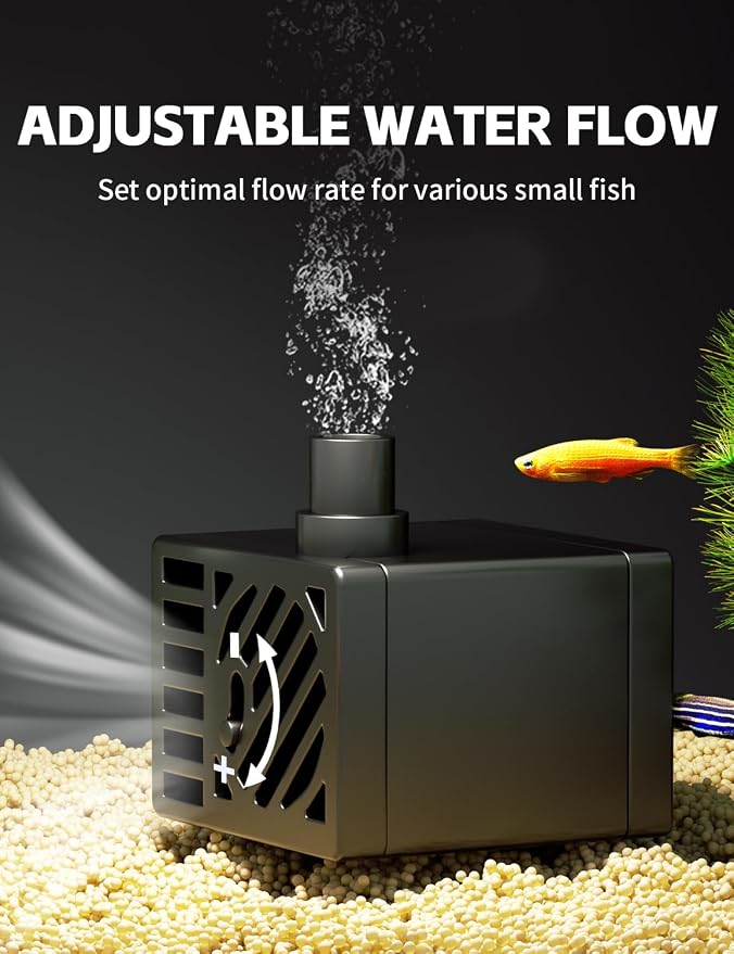 2 Gallon Glass Fish Tank Kit with Hidden Filtration Light Lid Rimless | Black Background, Dry-wet Separation Filtration, Self-cleaning, Ultra-quiet, Adjustable Water Flow, for Betta Shrimp Guppy