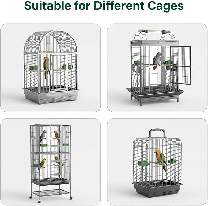 Trinkrittey Bird Cage Seed Catcher, Universal Bird Cage Seed Catcher Guard Adjustable Parrot Nylon Mesh Net Cover for Round Square Cages Parrot Parakeet African Macaw(Daisy-White, 15.7" x87")