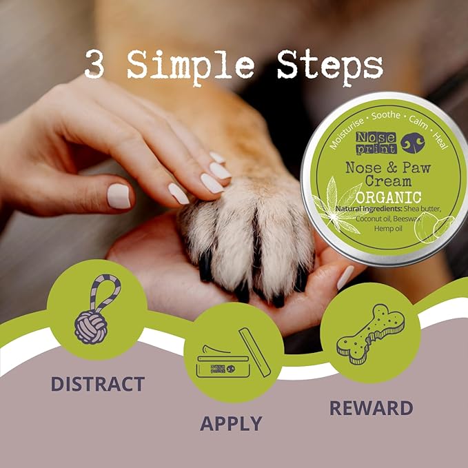 100% Organic After Sun moisturiser Dog Nose & Paw Balm Protector | Dog Paw Moisturiser Balm Moisturises and Conditions and Relieves Dry and Cracked Pads | Food Grade Ingredients 30ML