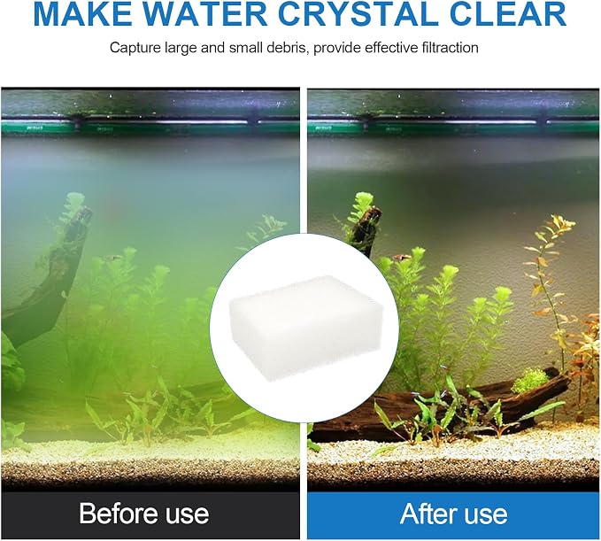 Aquarium Replacement Filter Sponge Media Pads, Foam Insert Compatible with AquaClear 70/Fluval 70 Power Filters, Reusable Fish Tank Filter Media for 40-70 Gallon Aquariums - 6 Pack