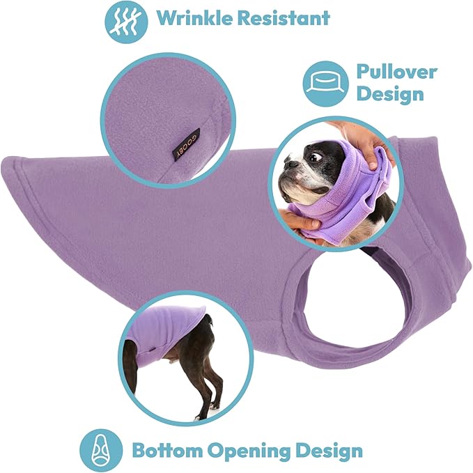 Gooby - Stretch Fleece Vest, Pullover Fleece Vest Jacket Sweater for Dogs, Lavender, X-Large