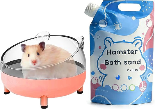 Meow&Woof Hamster Sand Bath Container, Large Sandbox Toilet Gerbil Batheoom Hamster Sand, 2.2LBS Chinchilla Dust Bathing, 100% Natural Sands for Hamsters Bath (Flower Smell)