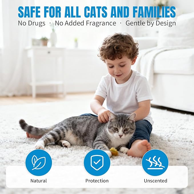 Cat Calming Diffuser Pheromones Effectively Relieve Anxiety Stress Cat Pheromones Calming Diffuser Refill Comfort for Cats Reduce Fighting Spraying Scratching Calm Relaxing