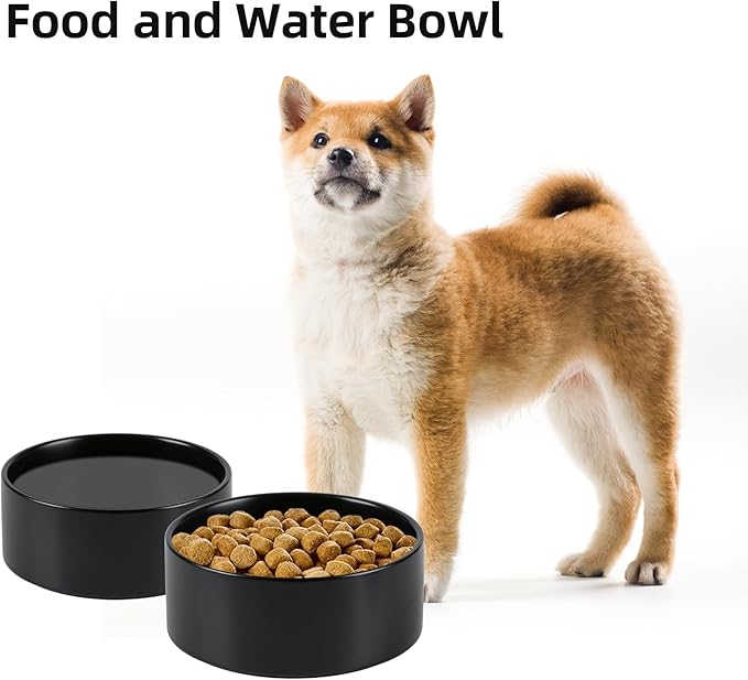Havniva 6.1” Dog Bowl Ceramic Dog Food and Water Bowl, Durable Dog Water Bowl with Non-Slip Rubber Base Large Capacity Feeding Dishes for Small & Medium Dogs