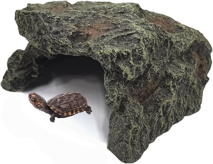 M2cbridge Reptile Hideout Cave Resin Aquarium Fish Hide Rock Terrarium Habitat Decor