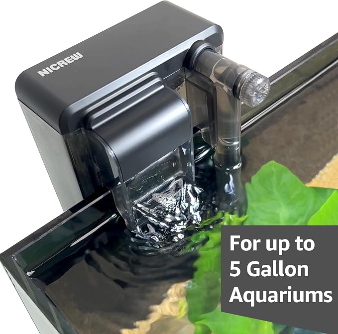 NICREW Slim Aqaurium Filter & Clip on Aquarium Light