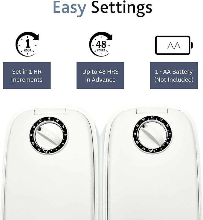 Trixie TX2 Automatic Food Dispenser, Two Food Bowls, Dual Timer, 48 Hour Timer, Battery Operated, White