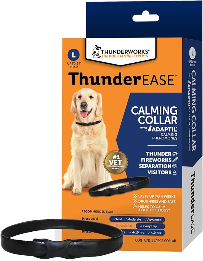 ThunderEase Calming Anti Anxiety Pheromone Collar for Dogs (Large)