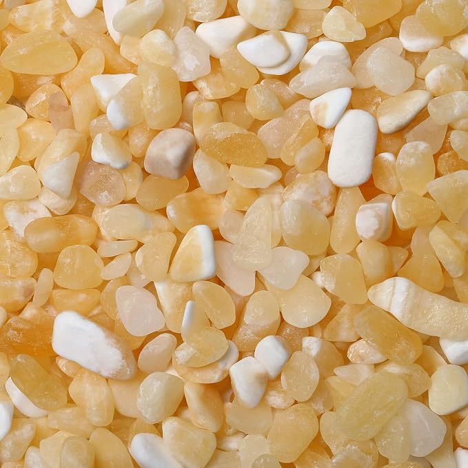 LAIDANLA Yellow Jade Crushed Stone Crystal Chips Bulk Natural Gemstones Healing Reiki Crystals Mini Quartz Vase Filler Aquarium Gravel 100g