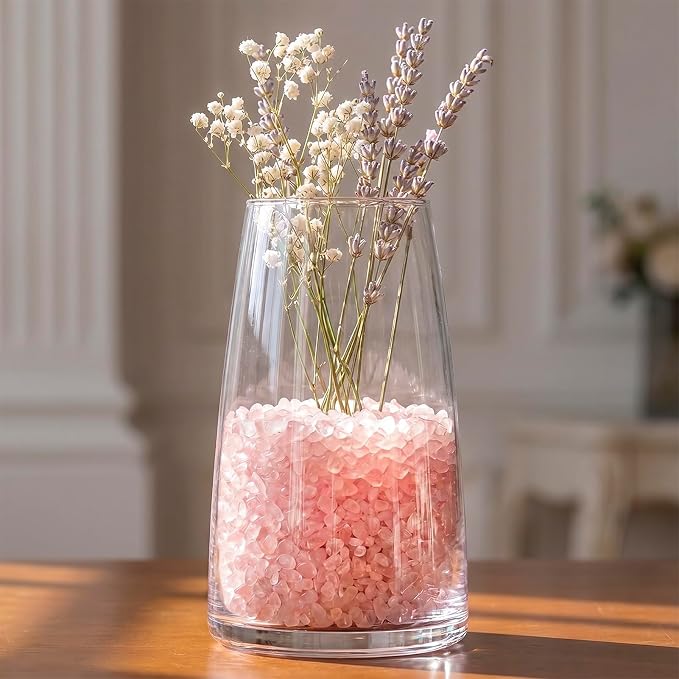 1LB Crystal Chips Stone Rose Quartz 3-5mm Mini Decorative Rock | Crushed Crystal Quartz Bulk,Irregular Polished Rocks for Fish Tank,Vases Filler,Succulent Plants Decor,Aquarium Gravel Rocks