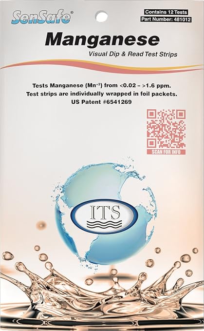 Industrial Test Systems 481012 Sensafe Manganese Water Test Strip Kit 12 Tests