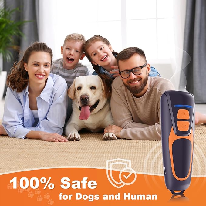 Dog Bark Deterrent Devices, Ultrasonic Anti Barking Device for Dogs, Up to 50FT Long Range Rechargeable Bark Control Safe for Dogs & Human Portable Indoor Outdoor