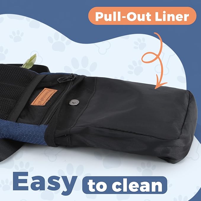 Dog Treat Pouch for Pet Training, One-Hand Magnetic Closure, Hands-Free Treat Bag with Silicone Liner, No Mess No Smell