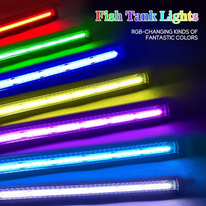 Fish Tank Bubbler Light for Aquarium: 2-in-1 Aquarium Grow Light with APP & Remote Control for Aquatic Pet Enthusiasts - RGB Changing Fish Lamp for 2-5 Gollon Freshwater Saltwater Tank Decor
