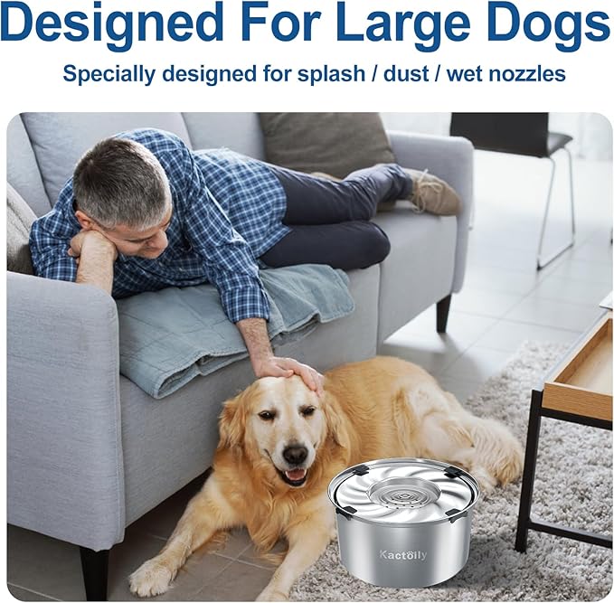 kactoily 1.47 Gal Stainless Steel Dog Water Bowl, 24 Cups Large No Spill Dog Bowl with Floating Disk, Splash Proof Slow Water Drinking for Messy Drinkers