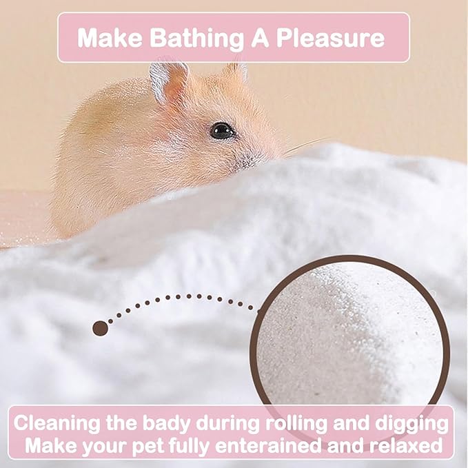 Meow&Woof Hamster Sand Bath Container & Dust-Free Bath Sand Set, 6.5" Sandbox Toilet for Hamster, Gerbil, Chinchilla, Mice – 2.2 lbs Potty Litter Sand for Small Animals (Dark Green)
