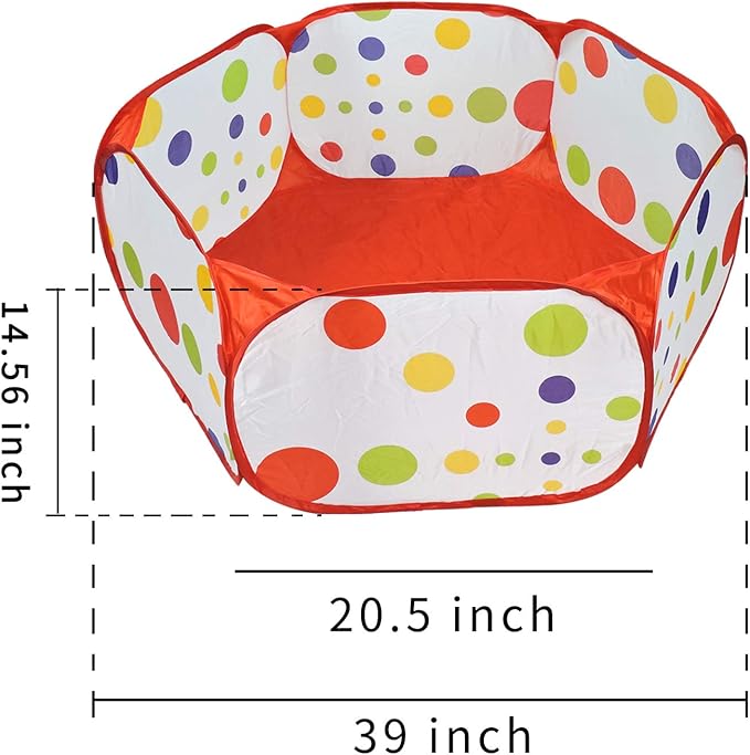 WishLotus Small Animal Playpen, Portable Outdoor Pet Exercise Fence Pop-Up Metal Wire Yard Fences, Foldable Pet Tent Play Pen for Guinea Pig, Hamster, Chinchillas and Hedgehogs, Rabbits (Red)