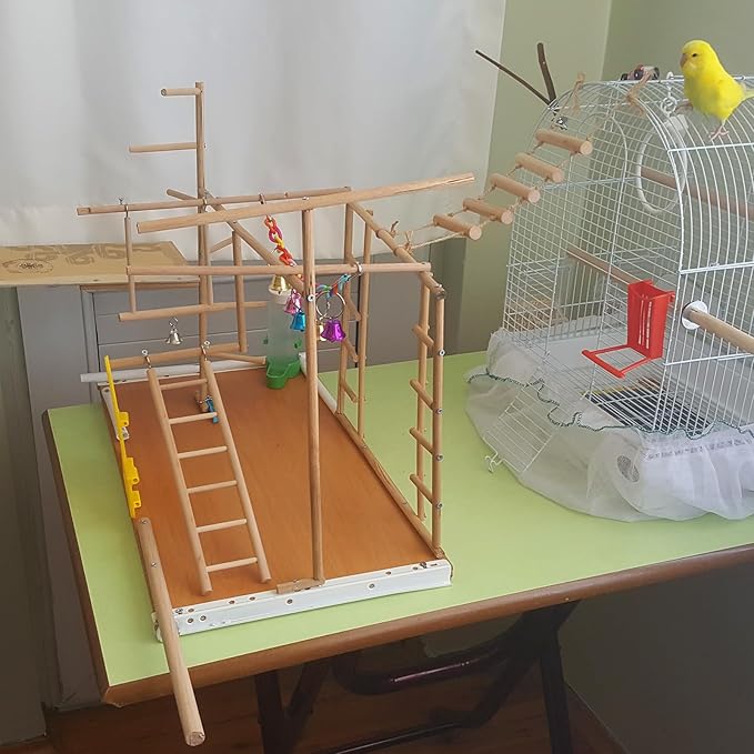 4 Pcs Wooden Bird Ladder, Bird Ladder for Cage, Birds Toys for Parakeets Parrots Cockatoo Lovebirds Birdie, Wooden Ladders Basics Climbing Supplies(3&4&5&6 Step)