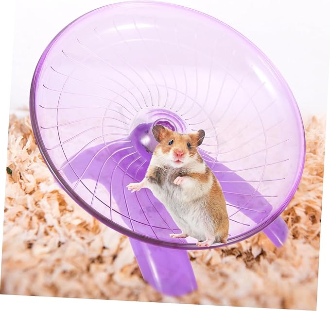 Silent Hamster Exercise Wheel 12-inch Flying Saucer for Hamsters Hedgehogs and Gerbils Design for Indoor Play