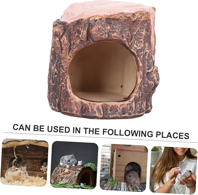 Kisangel 1piece Pet Hideout Hut Ceramic Hamster Nest Decorative Bed Small Pet Hideaway