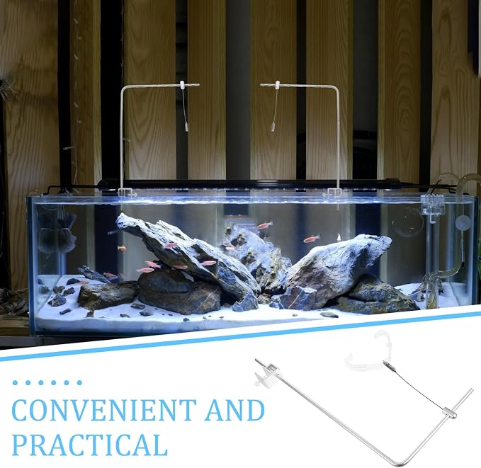 BESPORTBLE 2Pcs Aluminum Alloy Aquarium Light Stand - Adjustable Fish Tank Mount for 10 Gallon Tanks, Professional Plant Light Holder & Reptile Lamp Stand, Clip on Fish Lamp Bracket