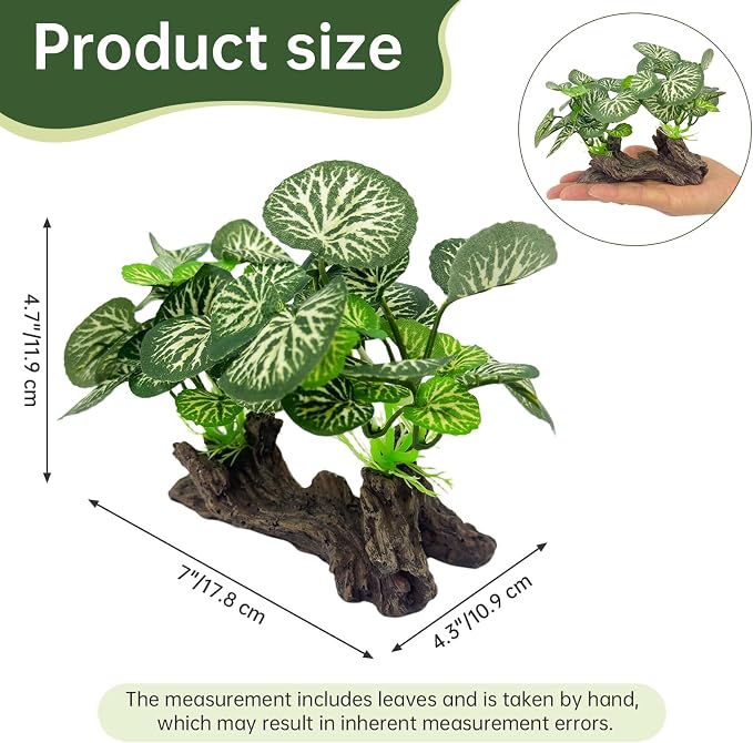 Fish Tank Decor, Aquarium Plants, Reptile Tank Accessories | Artificial plant decorations for aquariums and amphibian habitats, providing both hiding spots and decoration. Type-B