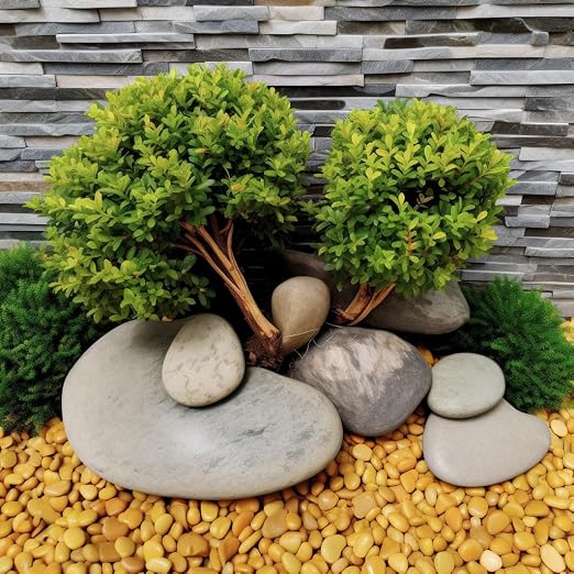 300 LBS River Rocks, StoneCreek, Decorative Garden Stones for Plant Landscaping, Polished Gravel Filler Pebbles for Home Decoration, Vases, Succulents, Flower Beds and Fish Tanks (Pale Yellow, Medium)