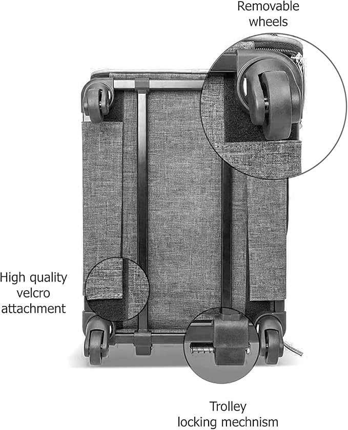 Ruff Life 101 Airline Approved Expandable Premium Pet Carrier on Wheels- Two Sided Expandable Rolling Carrier- Designed for Dogs & Cats- Extra Spacious Soft Lined Carrier! (Blue)