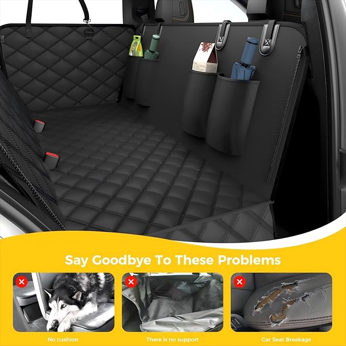 Dog Car Seat Cover for Back Seat,100% Waterproof Scratch Proof Nonslip Seat Cover,600D Heavy Duty Scratch Soft Dog Hammock