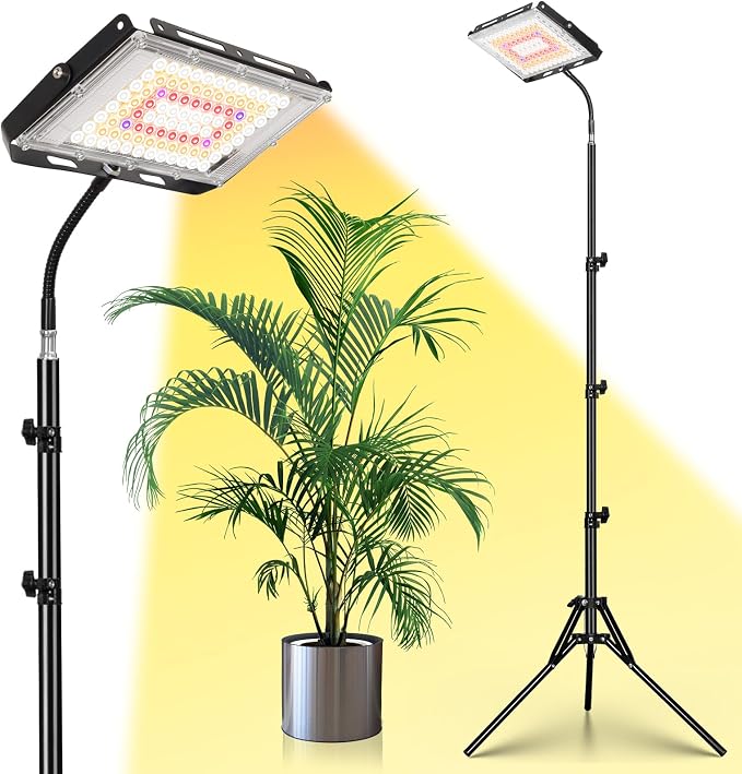 LBW Grow Lights for Indoor Plants, Full Spectrum 96 LEDs Plant Grow Light | On/Off Switch, 21-68 in Adjustable Tripod Stand Upgraded Floor Grow Lamp, Ideal for Tall Large Houseplant Growing