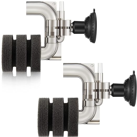 Riakrum 2 Pieces Mini Aquarium Single Sponge Filter Submersible Foam Filter Quiet for Small Fish Tank 0.5-5 Gallon Fixed Freshwater Salt Water