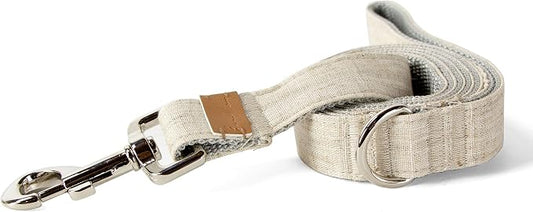 Sam and Maui Linen Blend Dog Leash with D-Ring, 4.5 FT Walking Lead for Large Dog, Natural L
