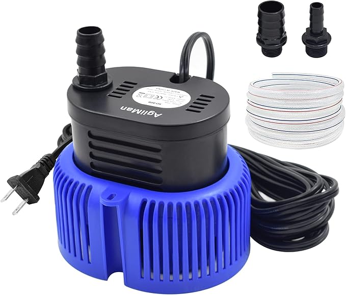 Pool Cover Pump above Ground - Submersible Water Sump Pump Swimming Water Removal Pumps, with Drainage Hose & 25 Feet Extra Long Power Cord, 850 GPH inGround, 3 Adapters