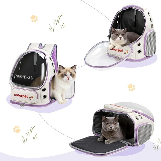 Cat Carrier Backpack, Large Cat Bubble Backpack, Breathable Pet Carrier Backpack, Cat Backpack for Small Dog Kitten Cats, Carrying Bag for Travel Hiking