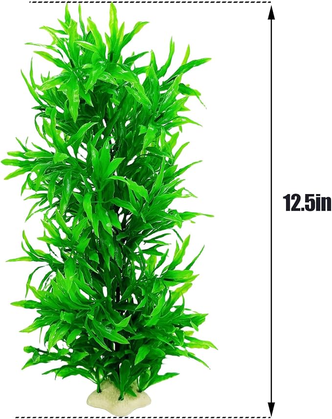 Tfwadmx Plastic Fish Tank Plants Decoration Artificial Seaweed Ornament for Fish Tank Decor Plastic Plant for Betta Shrimp 2 Pcs About 13 inch