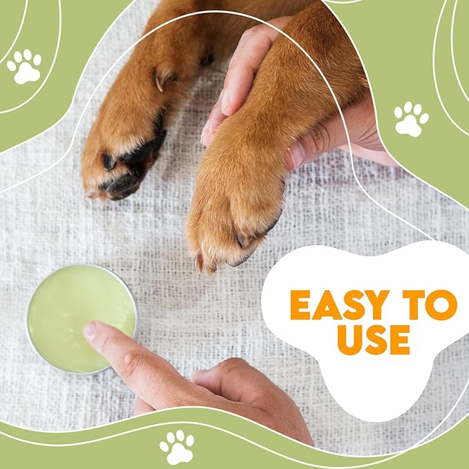 Paw & Nose Balm for Dogs & Cats - All-Natural Lick-Safe Pet Paw Balm for Cracked, Dry Foot & Noses - Soothing & Protective Salve - Horse Hoof Care 60g - 2.1 oz