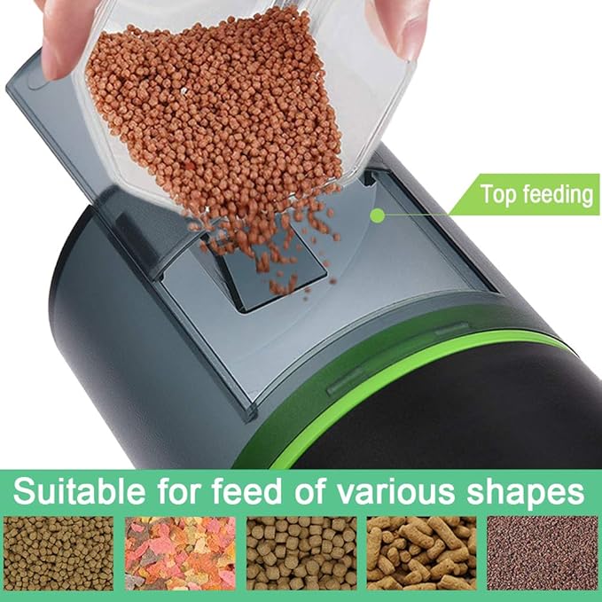 Automatic Fish Feeders - Digital Auto Aquarium Feeder with USB Rechargeable Timer and Fish Food Dispenser