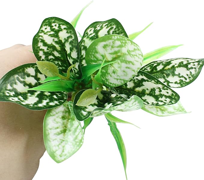 Soft Aquarium Plants Betta Fish Tank Decorations, Green, 4 Inch | Betta Leaf Pad, Silk Plastic Artificial Plants, 2Pcs Set, Reptile Tank Decor