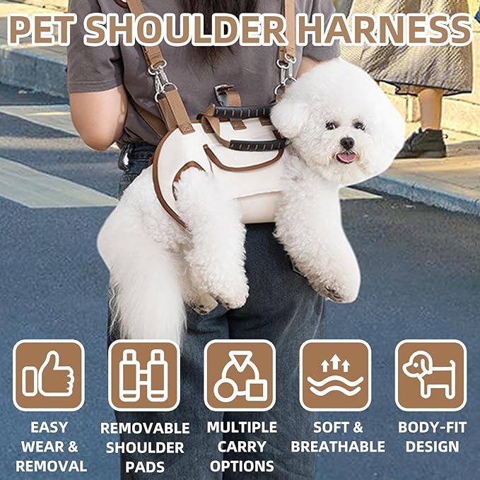 Dog Carrier Backpack for Small Pets, Breathable Detachable Travel Pet Bag with Adjustable Straps, Portable Hands-Free Dog Cat Carrier Backpack for Hiking, Walking & Camping (S)