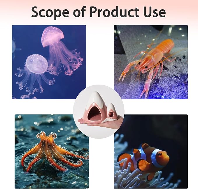 Cute Pink Aquarium Decor Ceramic Mountain Betta Fish Tank Cave | Smooth-Surface Safe for Fish Hiding & Breeding, Easy-Clean, No Assembly, for Play & Rest,Fits 3.5-5 Gallon Fish Tanks