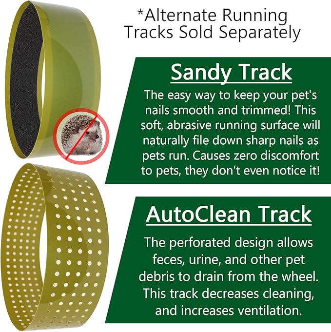 Sandy Track - for Green Silent Runner 12" Wide - Textured Nail Trimming Track for Pet Exercise Wheel (Green 12" Wide)