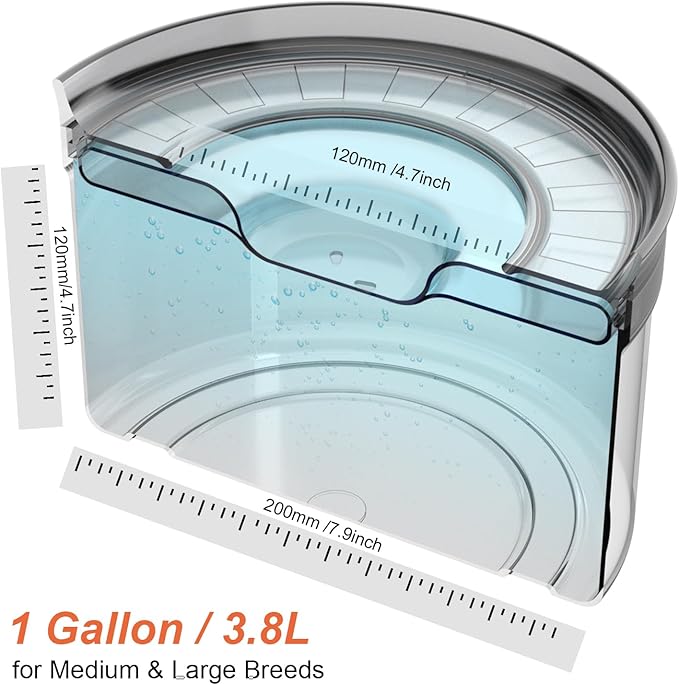 1Gallon No Spill Water Bowl for Dogs, Tritan BPA-Free Spill Proof Water Bowl with Non-Slip Mat, No Splash Slow Drinking Dog Water Bowl for Messy Drinker