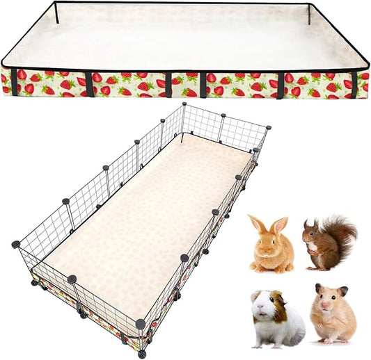 Guinea Pig Cage Liner，Washable Waterproof Oxford Cloth Cage Liners for Small Animals,Hamster Chinchilla Hedgehog Rabbit and Other Small Animals Not Include Cage (24x60 inches)