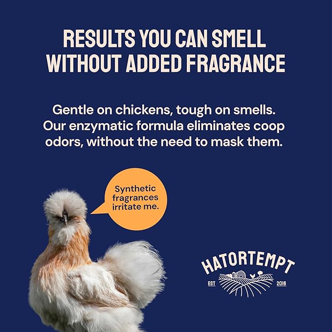 Hatortempt Chicken Coop Deodorizer & Cleaner Spray - 32 fl oz, Unscented - Ammonia Control Odor Eliminator & Coop Refresher for Chickens