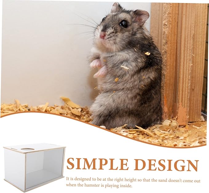 Wooden Hamster Sand Bath Box Multi-Function Pet Bathtub for Chinchillas Animals Easy to Design for Bathing Toilet Use Fresh Tidy Space