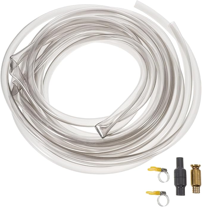 HANABASS Aquarium Siphon Hose Gravel Washer Vacuum 5m PVC with Clamp | Water Transfer Kit, Flexible Tubing for Maintenance and Cleaning, Suitable for Freshwater and Saltwater Tanks
